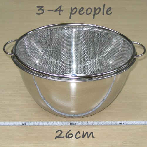 Nagao Tsubame-Sanjo Deep Bowl and Colander Set, Standard, 23cm Outer Diameter, 18-8 Stainless Steel, Made in Japan