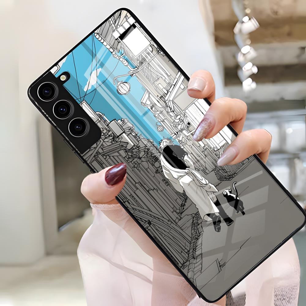 Anime Gintama Sakata G-Gintoki Phone Case For Samsung S25 Edge Ultra S23 S22 S21 S20 Ultra Plus S24 Fe A54 A53 A25 A16 A14 Glass