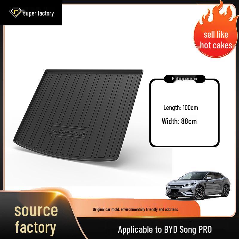 Waterproof and Wear-Resistant Trunk Mat for 2016-2021 BYD Song and 2019-2025 Song PRO Models.