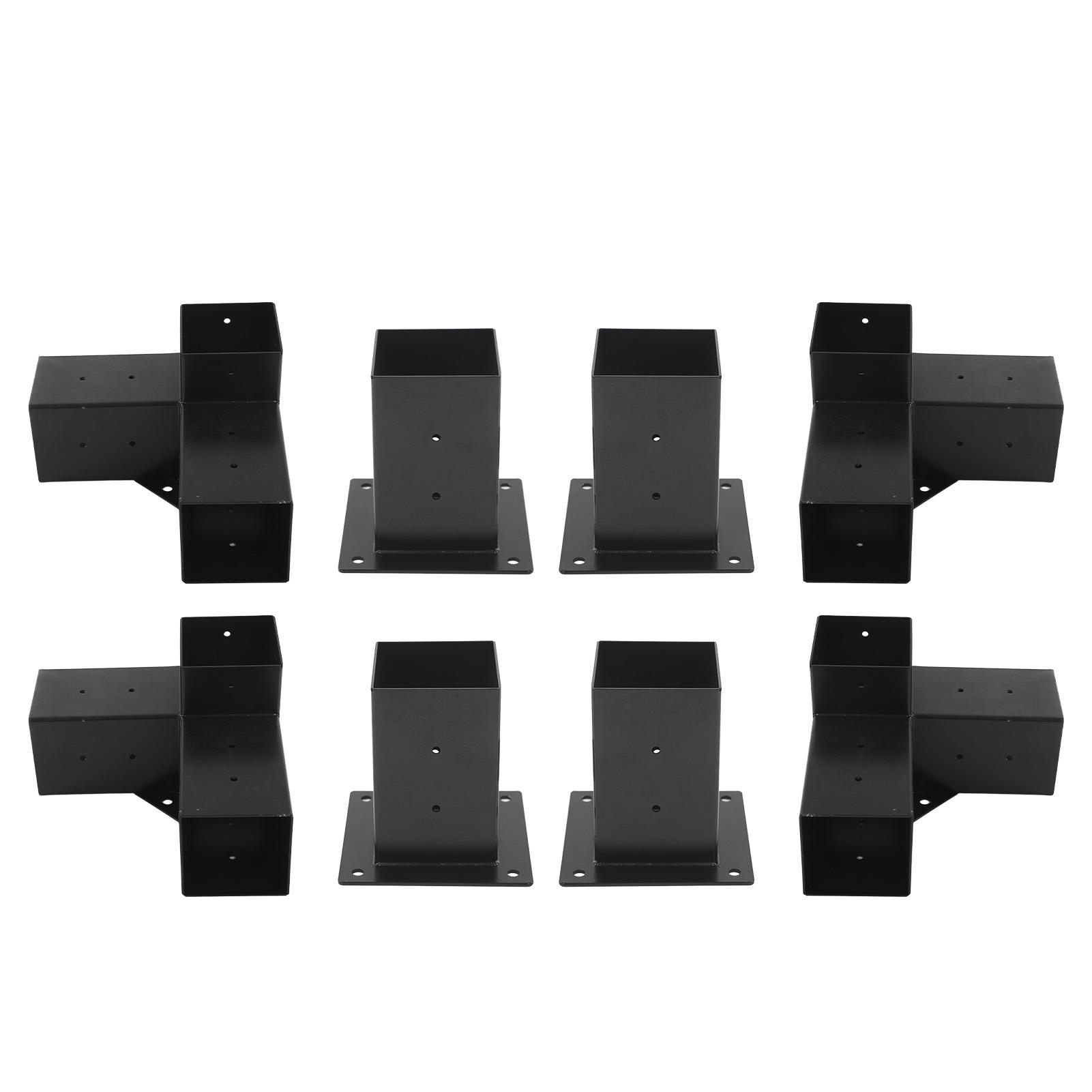 

Pergola Bracket Steel DIY Elevated Wood Stand Hardware Kit for Outdoor Woodworking 8pcs
