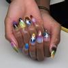 Almond Press On Nail Glossy Fake Nail Stick On Nail In 12 Sizes,24 Pcs French Nail Tips for DIY Nail Art Decorations