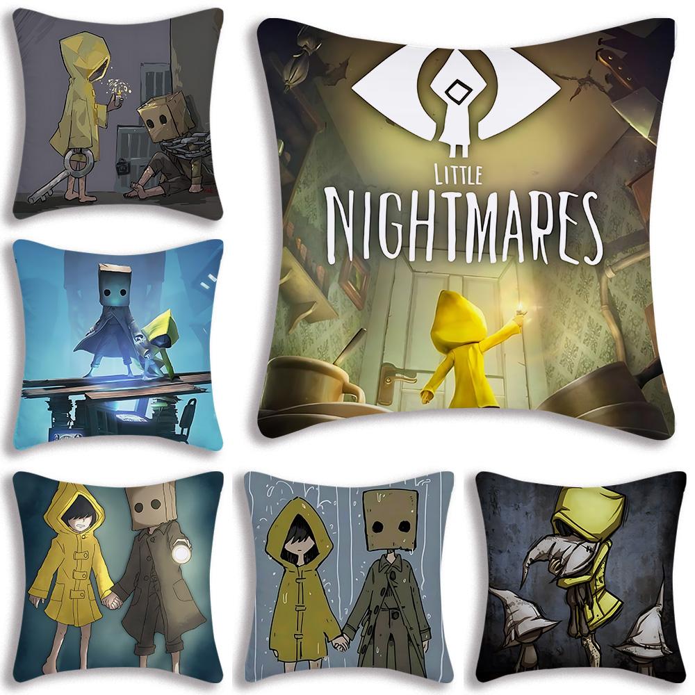 Game L-Little Nightmares Pillow Covers Cartoon Sofa Decorative Home Double-sided Printing Short Plush Cute Cushion Cover