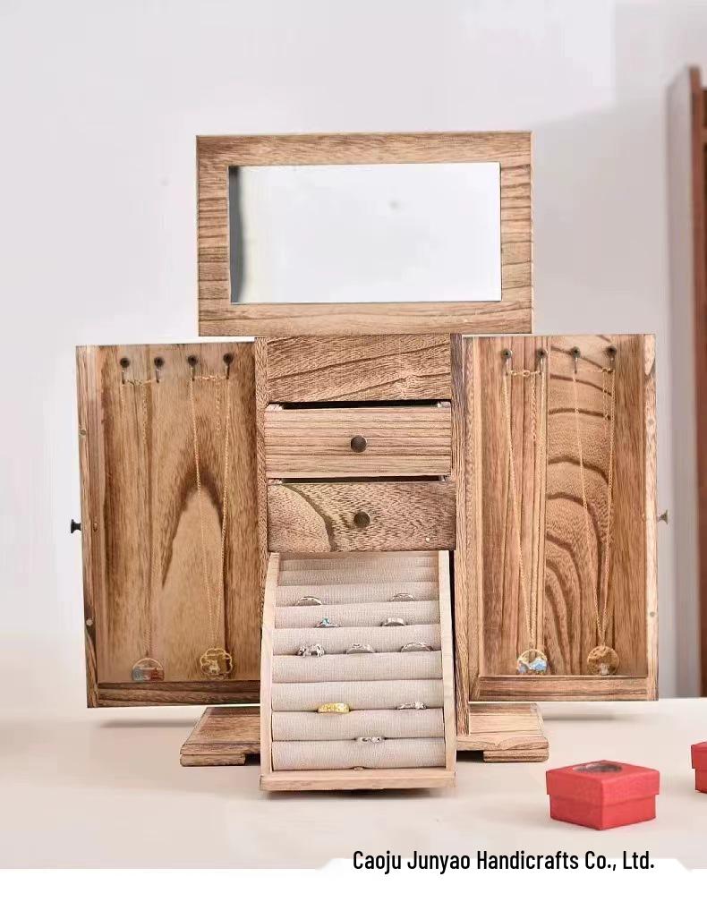 Wooden Multi-Layer Jewelry Box Display & Storage Organizer