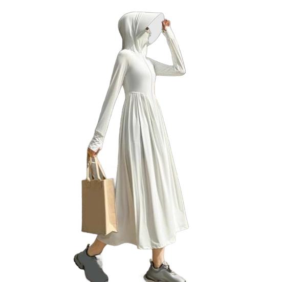 Sunscreen Jacket Women Loose Fit Full Body Sun Protection Clothing Solid Color Zipper Closure Versatile Outdoor Wear