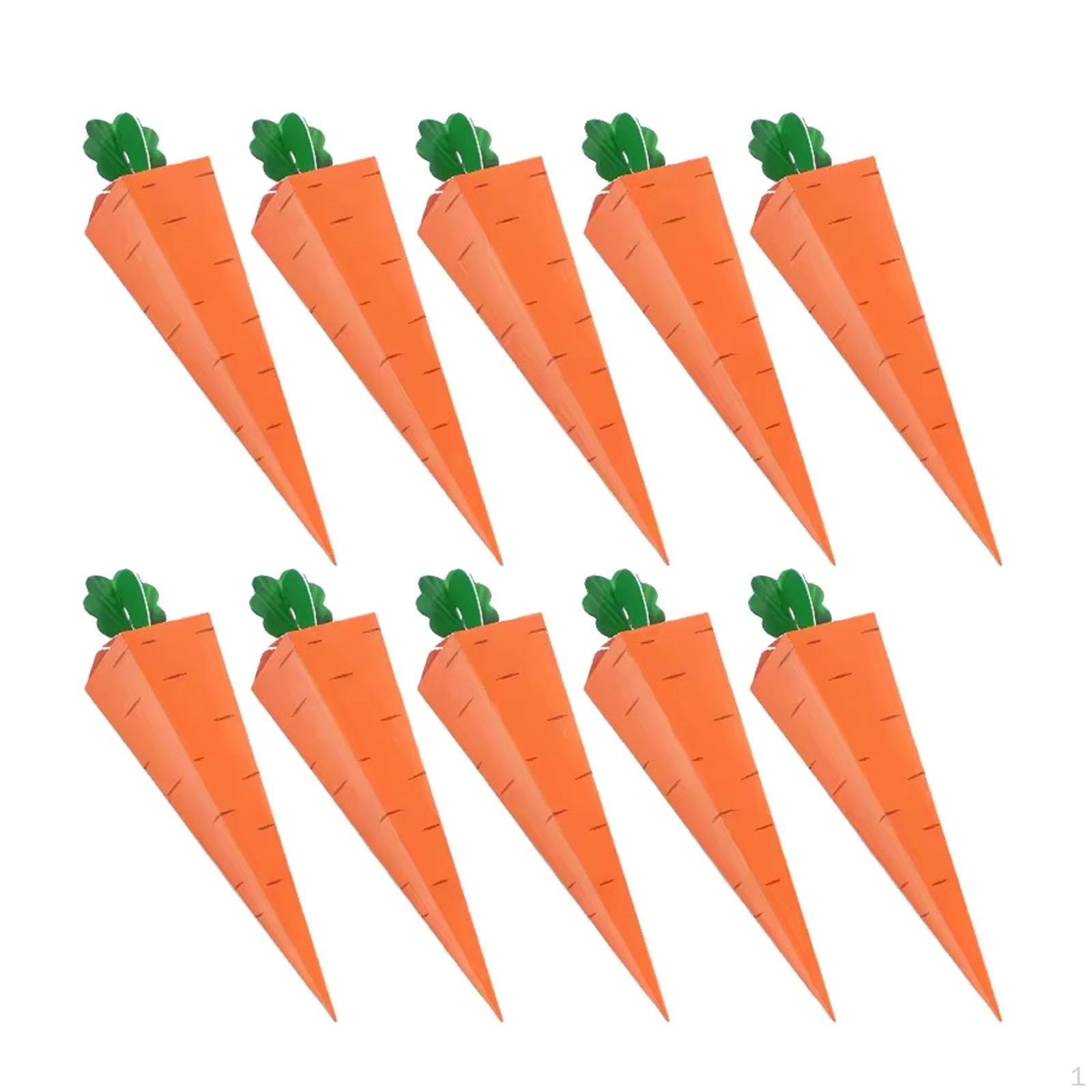 

10x Candy Boxes Gift Storage Carrot Design Cute Decorative Paper Treat Creative for Goodies