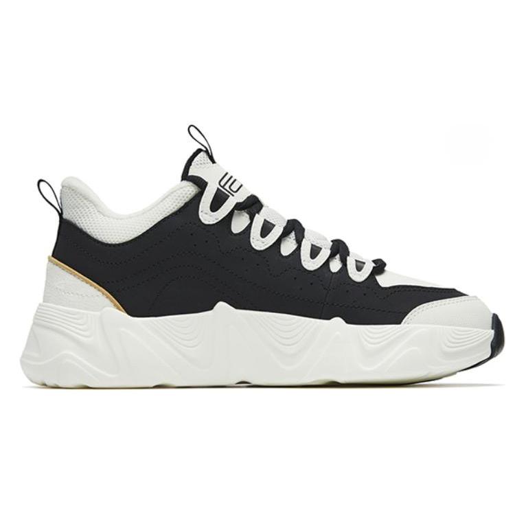 New Anta Backwave 2.0 Warm Anti Slip And Wear Resistant Low Top Sports Casual Shoes Women's Black White 122248989-2