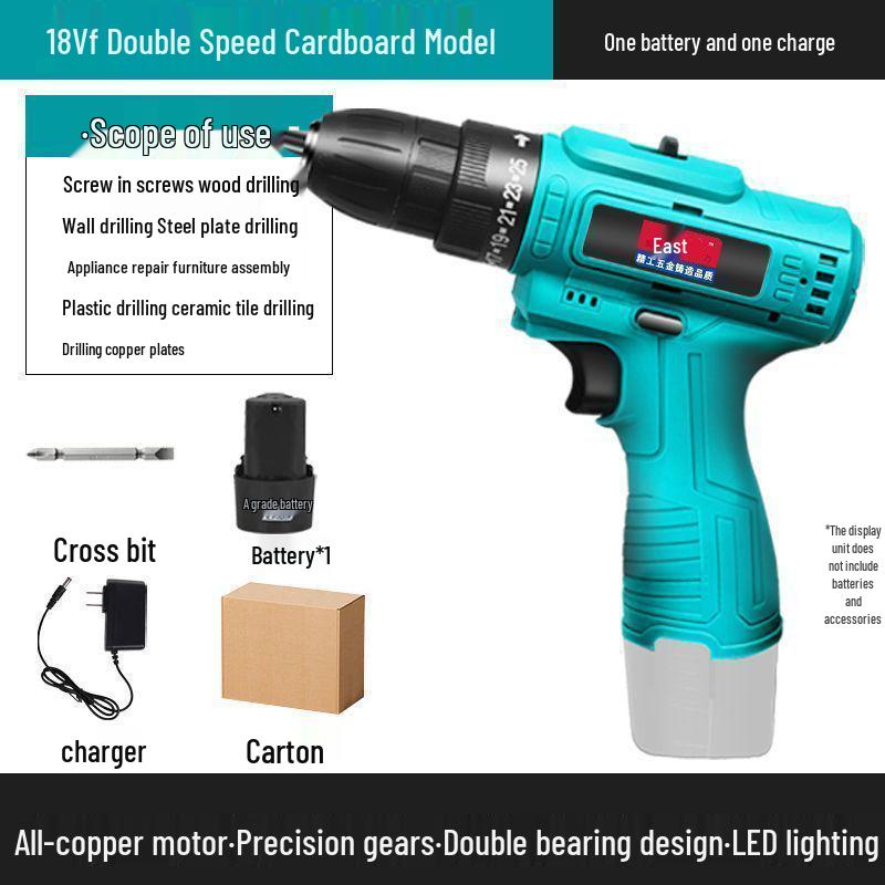 Model Electric Rechargeable Hand Drill: Multifunctional Lithium Battery Impact Screwdriver.