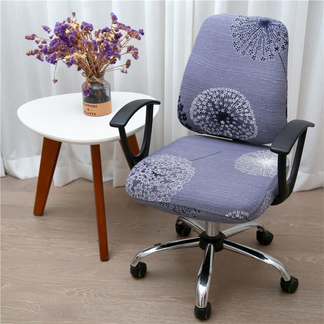 Printed Stretch Split Seat Cushion Cover Soft Stretchy Computer Sectional Chair Covers Home Decor Rotating Lift Office Dining Chair Protectors