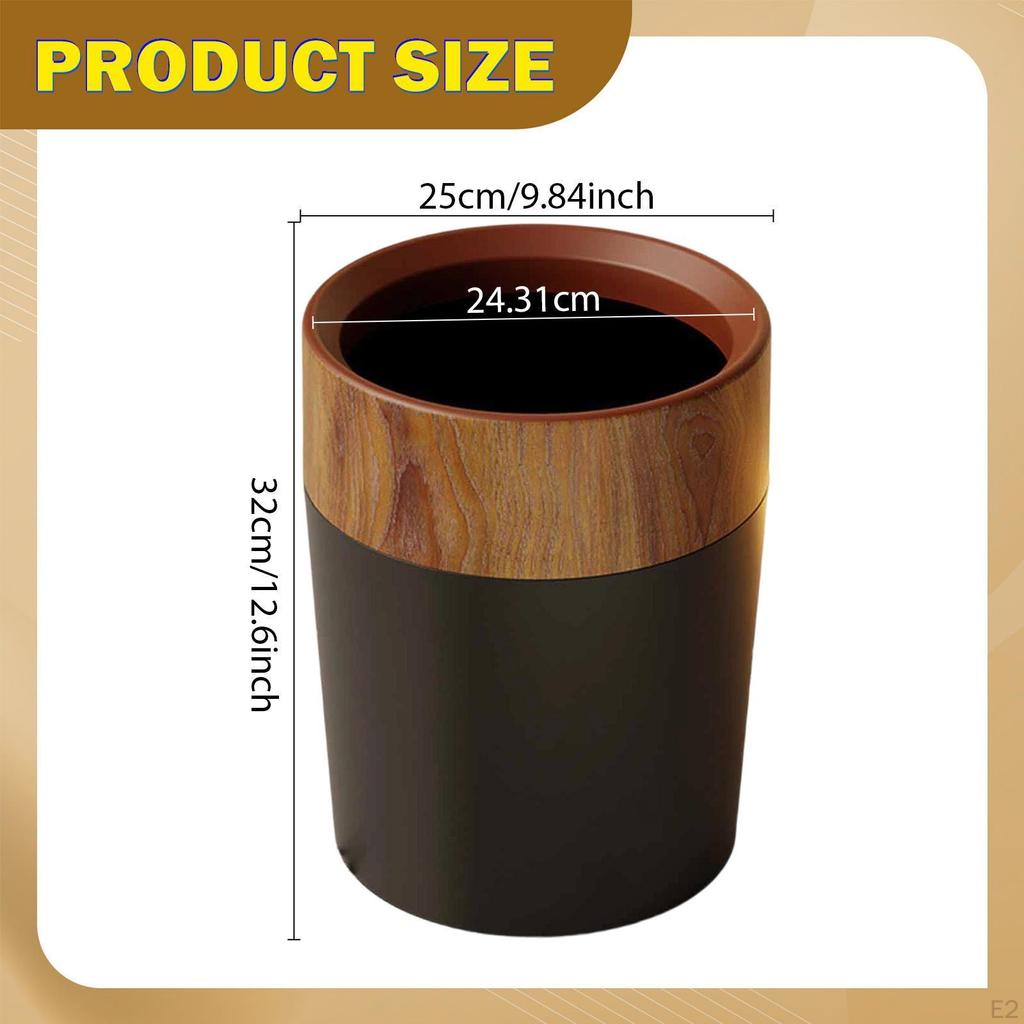 Trash Can Paper Basket Storage Bucket Portable Waste Bin Garbage Wastebasket for Beside Kitchen