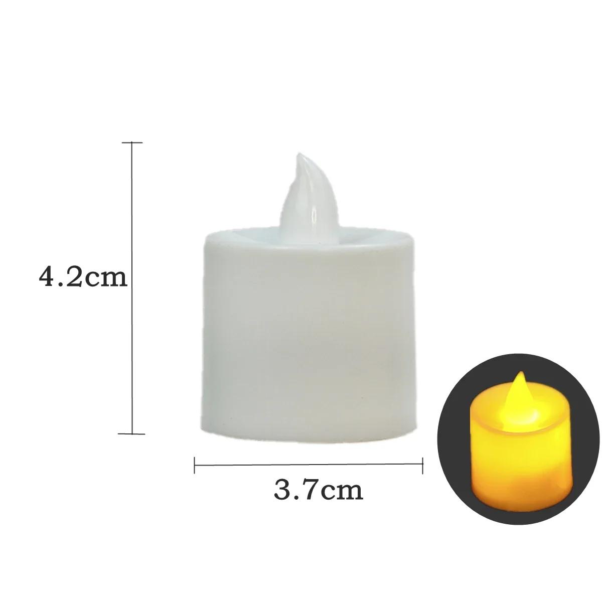 

Мерцающая светодиодная имитация свечи с выключателем, батарейные свечи, беспламенные свечи для свадебного дома, рождественского декора, теплый свет 1-Pack
