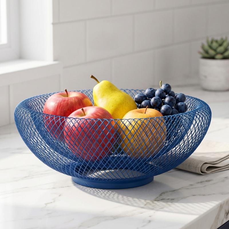 Iron Fruit Basket Modern Minimal Metal Snack Tray Coffee Table Centerpiece For Living Room Couples Christmas Gift