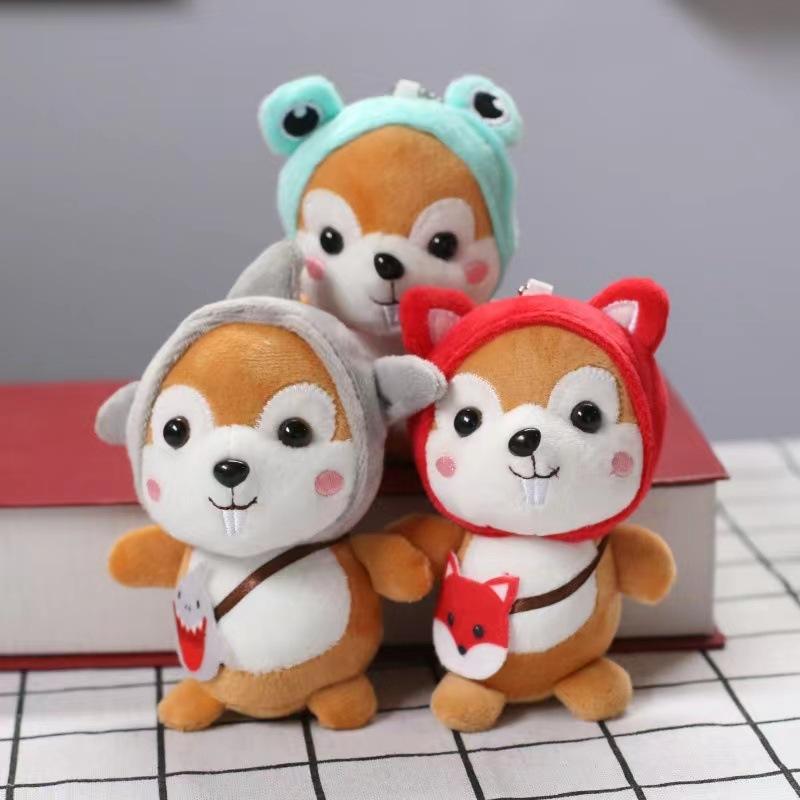 Cute Puppy Akita Dog Little Fox Plush Toy Corgi Small Mini Doll Hanging Decoration