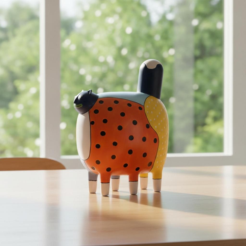 Tabletop Cat Sculpture Modern Figurine Minimalist for TV Cabinet, Sample Room