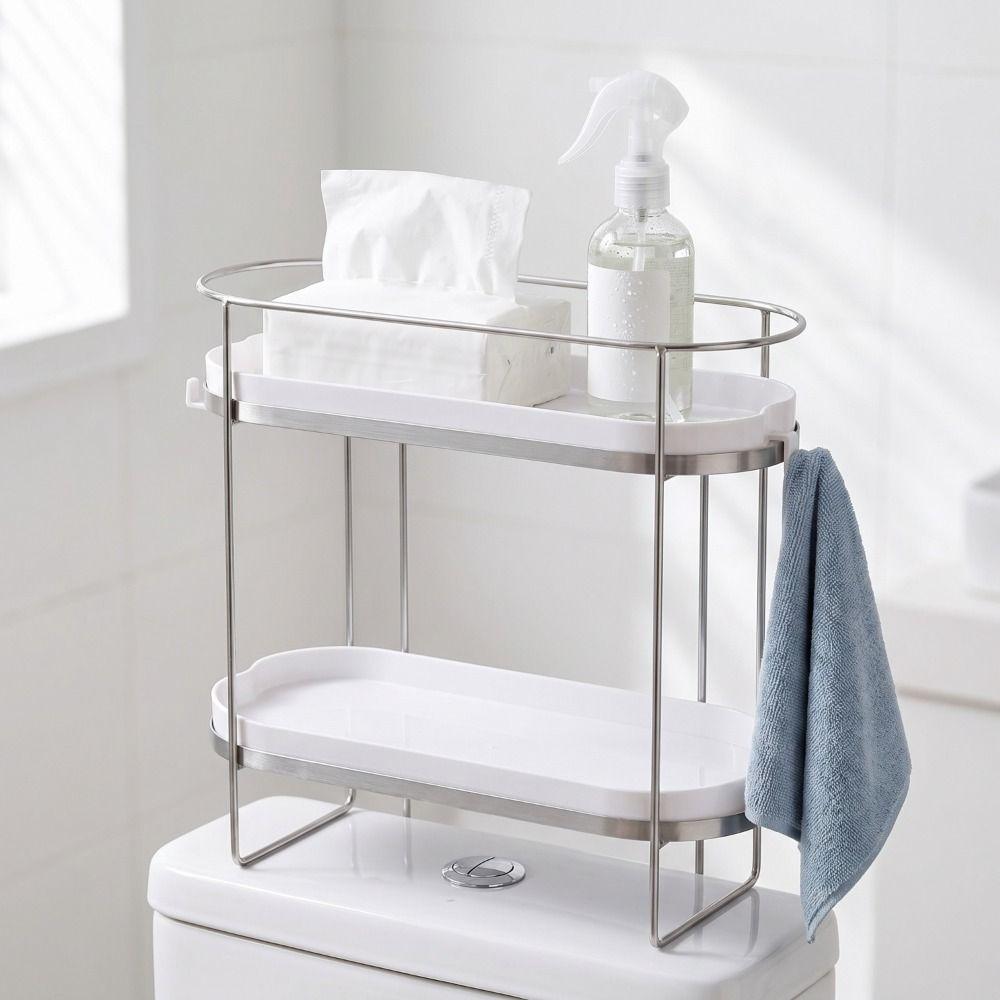Multifunctional Storage Rack Stainless Steel Bathroom Shelf Space Saving Toilet Rack Kitchen