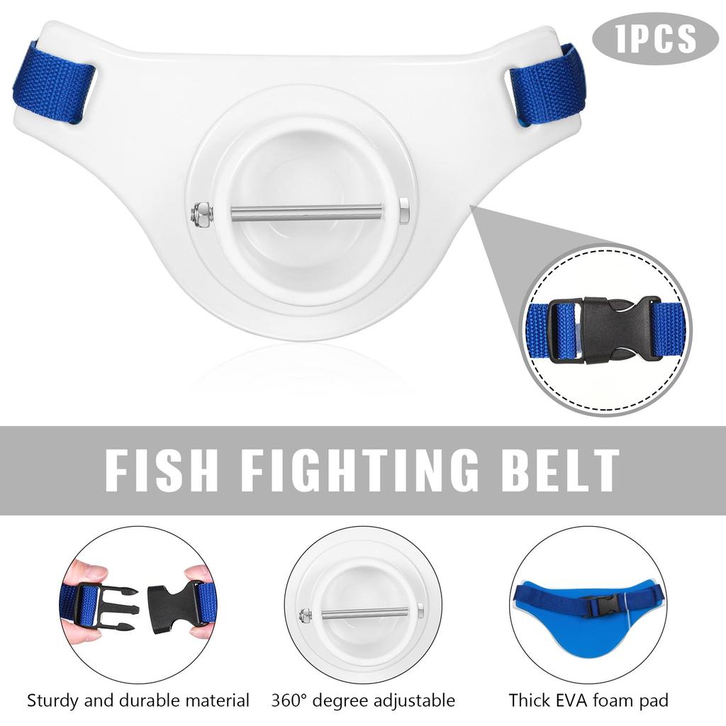 Fighting Rod Pole Holder Adjustable Waist Gimbal Belt Padded Fishing 2.3 Inch Inner Dia Professional Fishermen Pad For Freshwater Saltwater