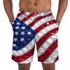 Lichte Ademende Sportshorts voor Mannen met Onafhankelijkheidsdag Print Elastische Taille Casual Losse Pasvorm Sportshorts