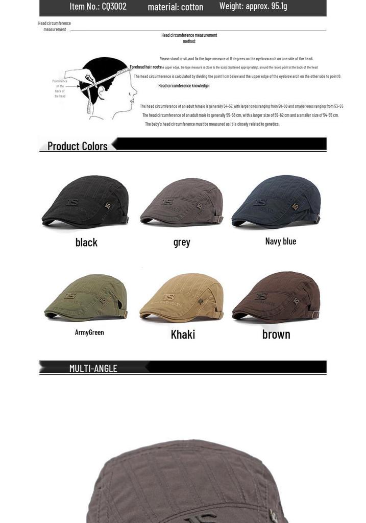 Unisex Spring/Summer Cotton Flat Cap: Retro British Fashion Forward & Casual Beret