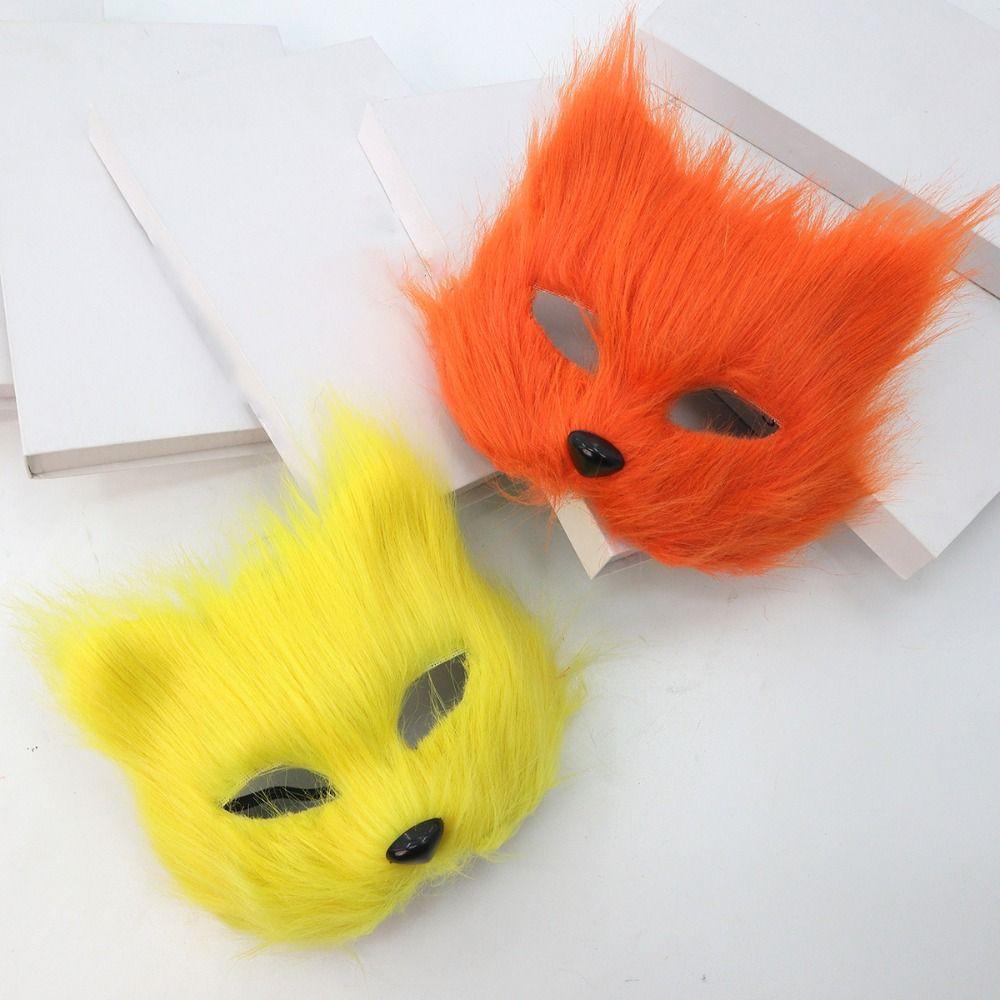Animal Plush Cat Mask Realistic Masquerade Mask Halloween Plush Masks  Costume Party Supplies