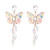 Damen Herbst & Winter Schmetterling Blume Lange Quastenohrringe