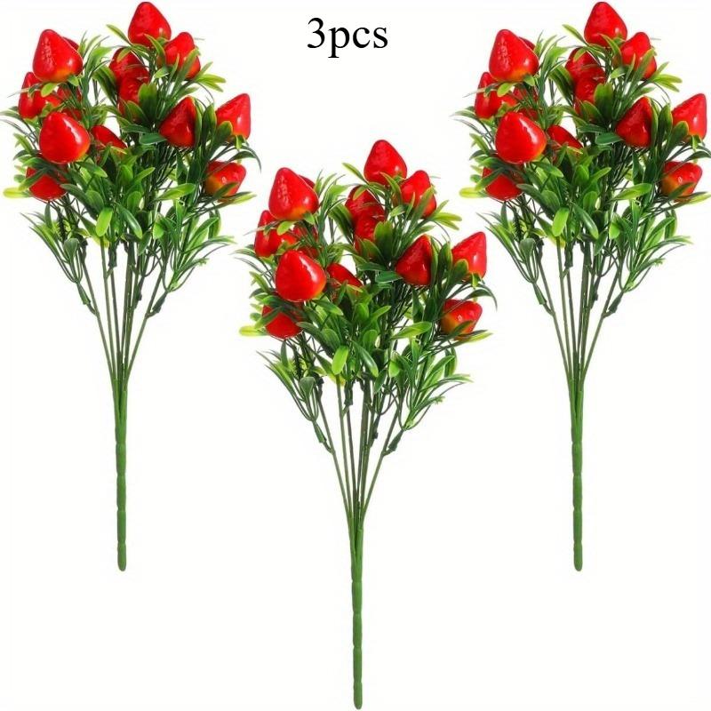 

3 шт. Искусственные растения клубники Длинные стебли Ветки клубники Искусственные фрукты Хэллоуин Рождественское украшение Офис Домашнее украшение 3pcs земляничный