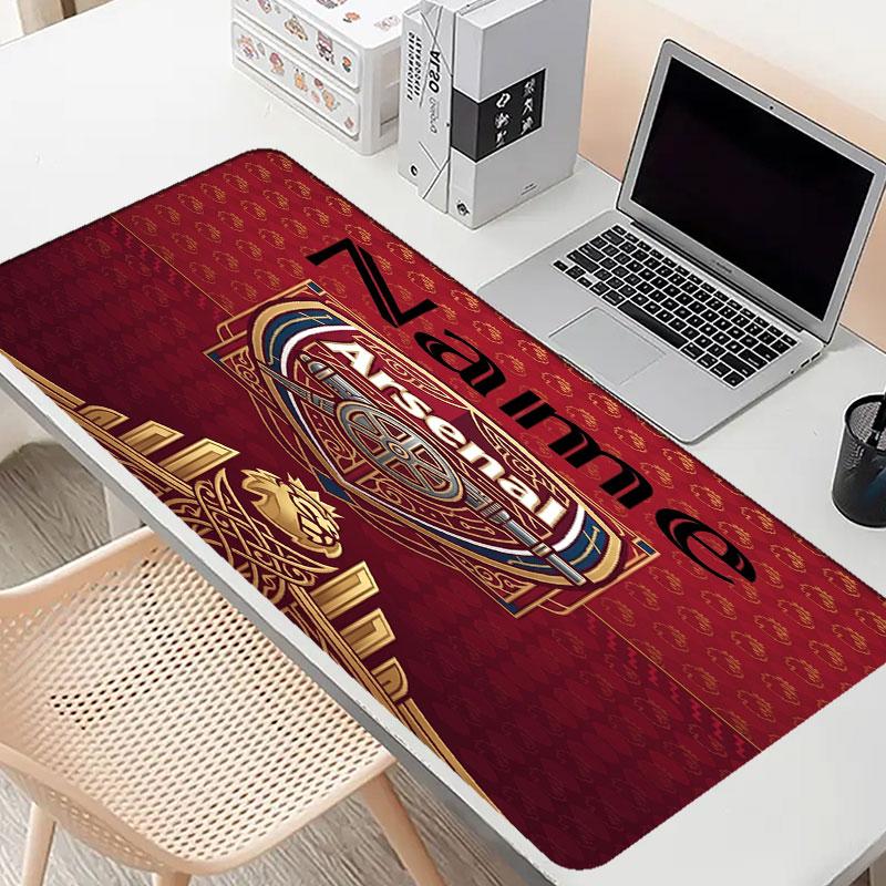 Custom Name Personalized Arsenal F.C Pattern Mousepad, Laptop PC Desk Mat, Decorative Desk Mat for Home Keyboard Pad Gift