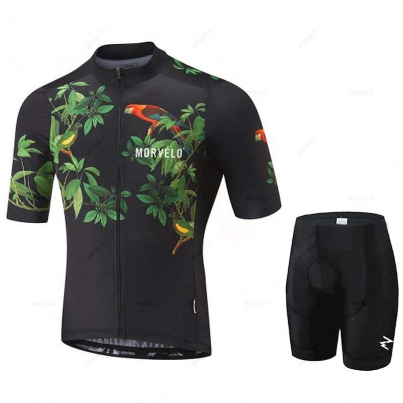 Morvelo-Radtrikot-Set für Herren, Anti-UV-MTB-Fahrradset, Fahrradanzug, Pro-Team-Rennuniform, Ciclismo-Kleidung, Sommer, 2024