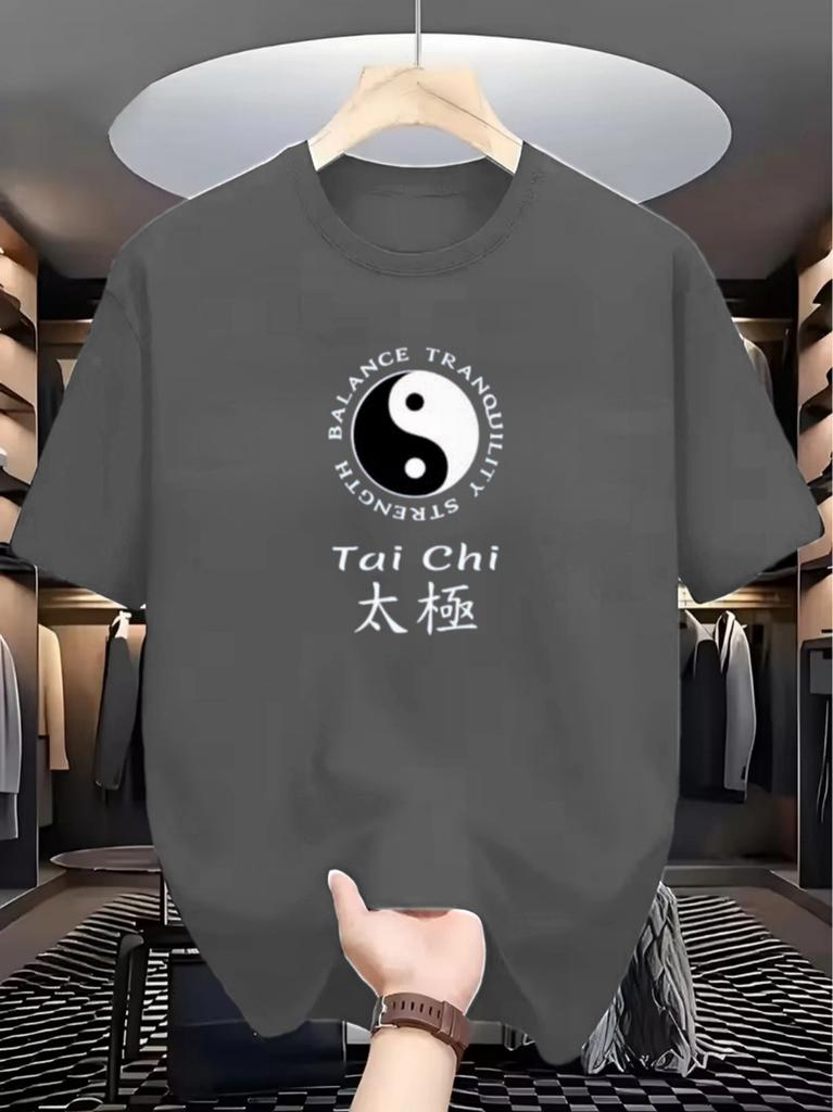 Maglietta Grafica Simbolo Tai Chi Yin Yang Unisex Unisex Stampa Testo Orientale Tradizionale Manica Corta Cotone Top Casual