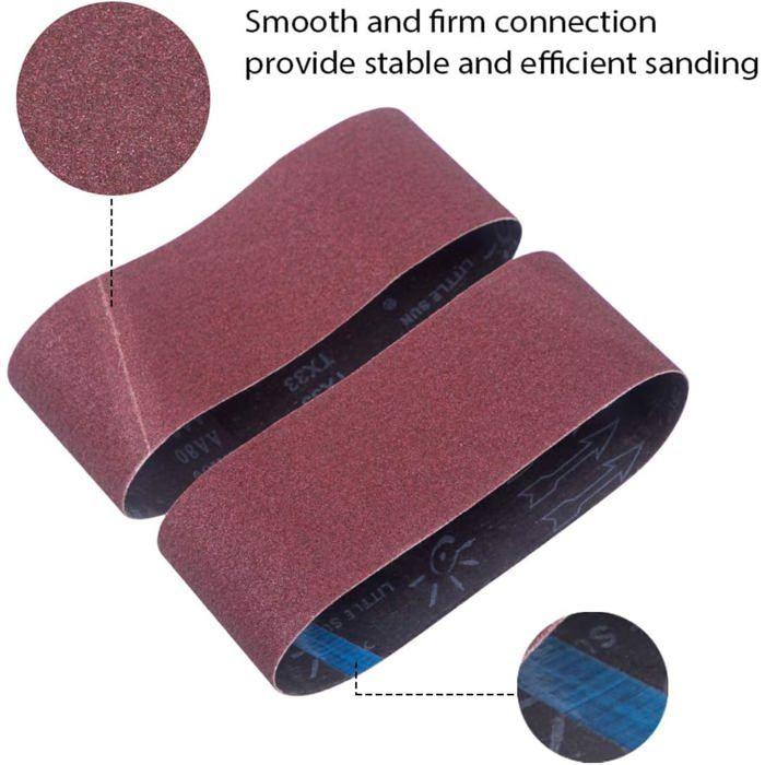 Bandes abrasives 100 x 610 mm - Lot de 15 (3x grains 80/120/150/240/400) anti-colmatage