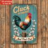 Vintage Metal Rooster Wall Art Turquoise Golden Farmhouse Rustic Kitchen Decor Cluck Around And Find Out Sign