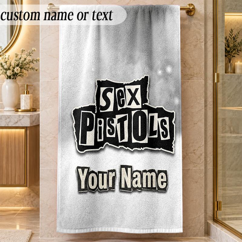 Beach TowelSex Pistols Custom Name Text Personalized Soft Towel for Beach Pool Indoor Home Decor Gift