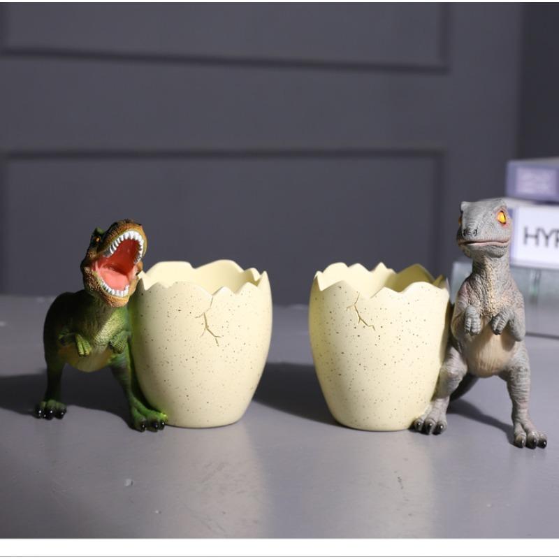 1pc Creative Cartoon Dinosaur Pen Holder Ornament Gift Desktop Storage Resin Craft Gift Decoration Home Decor