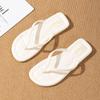 Fashion Summer Comfortable Beach Flip Flops for Women Lightweight Soft Sole Flat Slippers Woman Fashion Silver Clip Toe Outdoor Slides