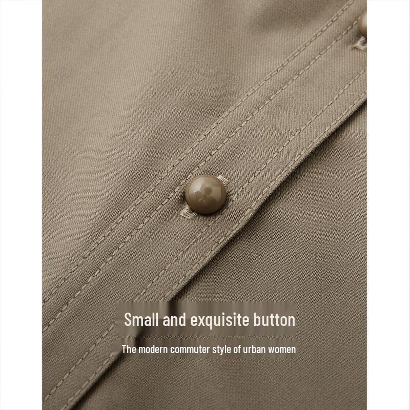 Demana Women's Maillard Style Waist-Cinching Shirt Dress