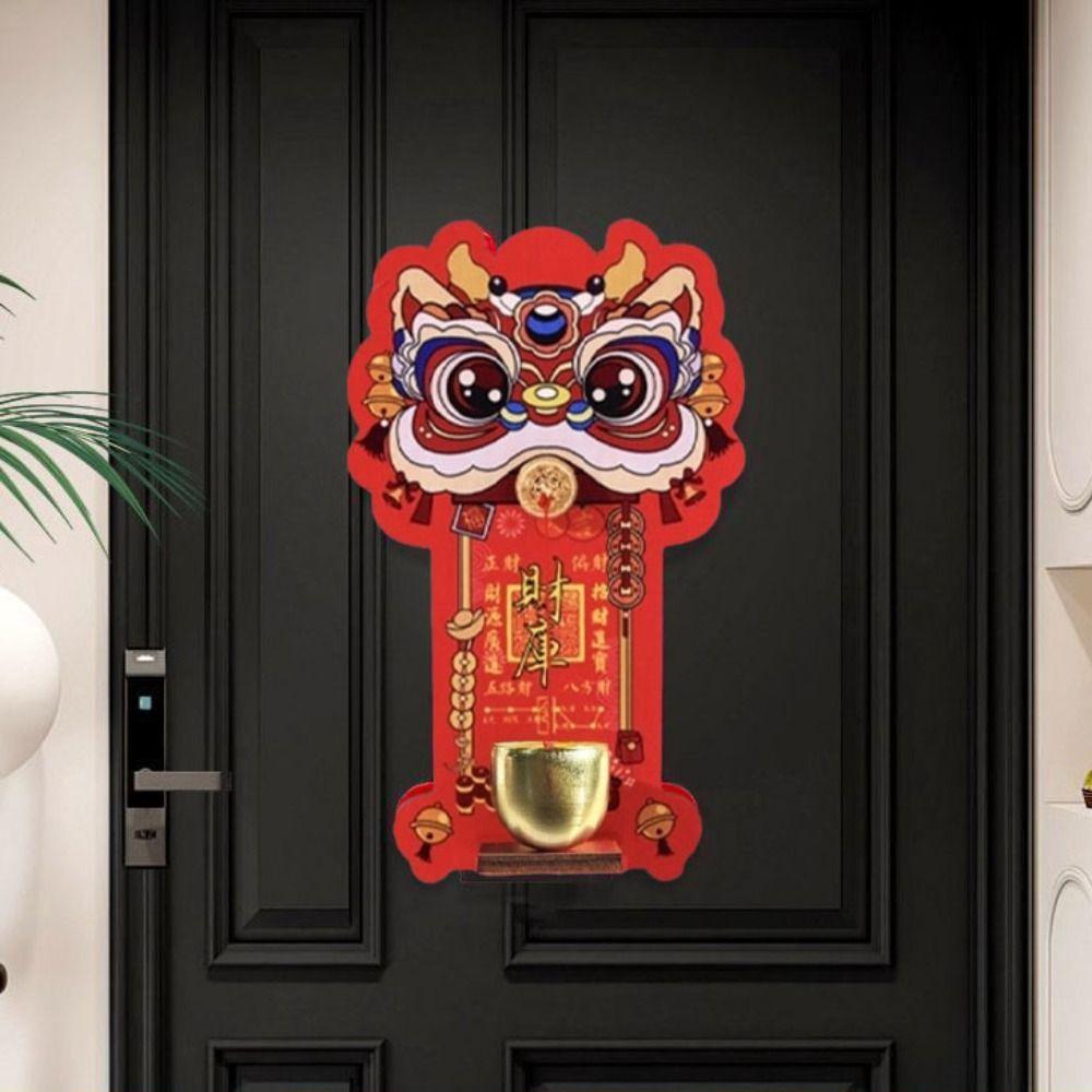Dopamine Lion Dance Refrigerator Magnetic Hanging Ornament New Year Cartoon Lion Doorbell Door Decoration Festive