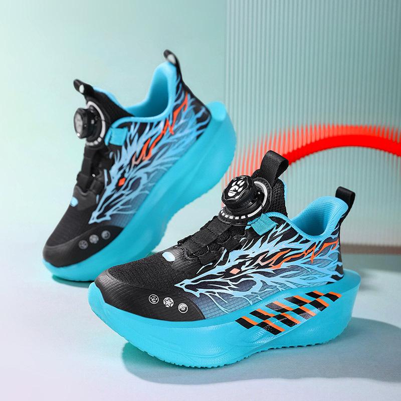 

New Style Breathable Mesh Running Shoes for Boys, Size Medium-large for Children 38 чорний/синій