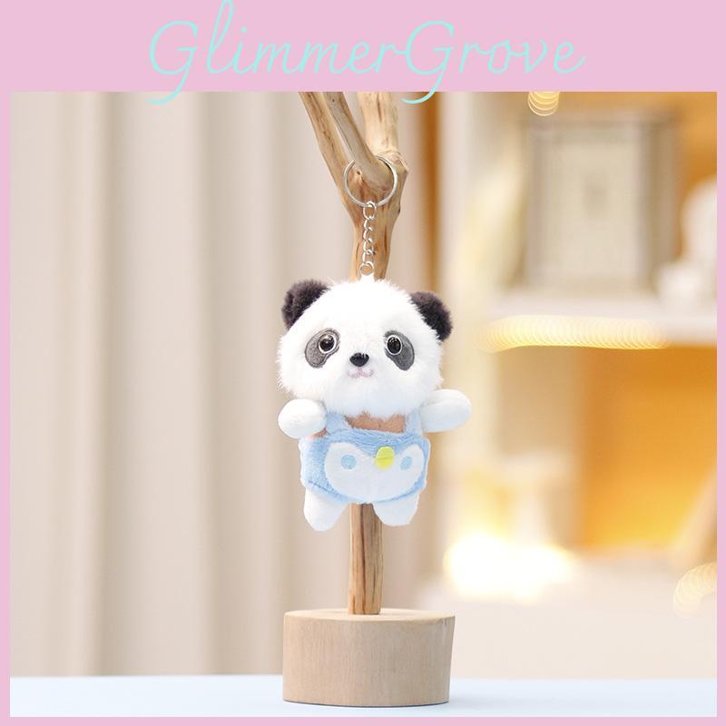 Keychain Cute Panda Cartoon Girl Backpack Decoration Hanging Plush Gift Doll