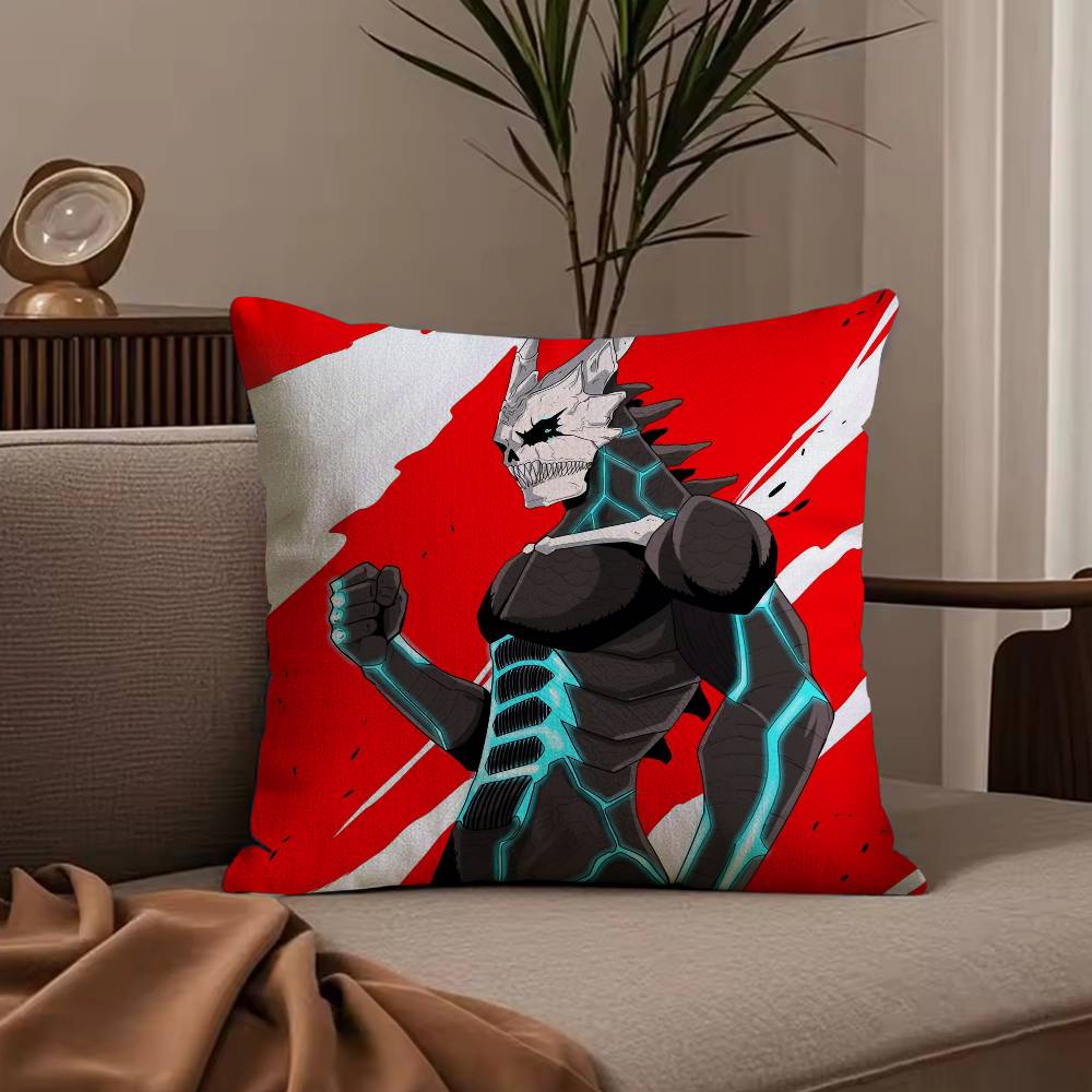 Cool Anime K-Kaiju No.8 Pillow Case Anti-dustmite Pillowcase Invisible Zipper Silky Short Plush Sofa Cushion Cover