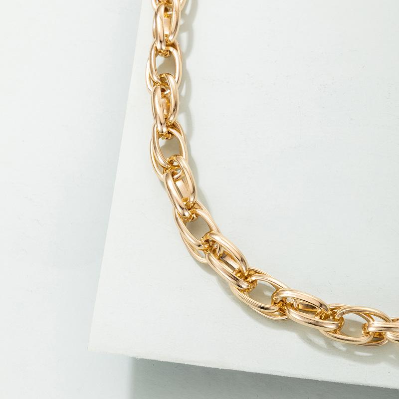Hip-hop Exaggerated Jewelry, Alloy Heavy Metal Chain Single-layer Necklace, Geometric Simple Collarbone Chain