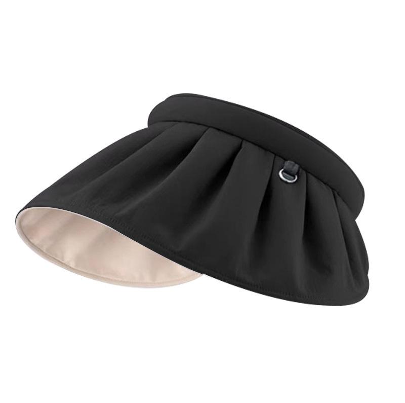 Empty top sun protection hat women's summer visor hat UV protection beach travel sun hat cycling face cover shell hat