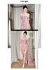 2026 French Pink One-Shoulder Strapless Dress: Elegant High-End Party & Engagement Attire