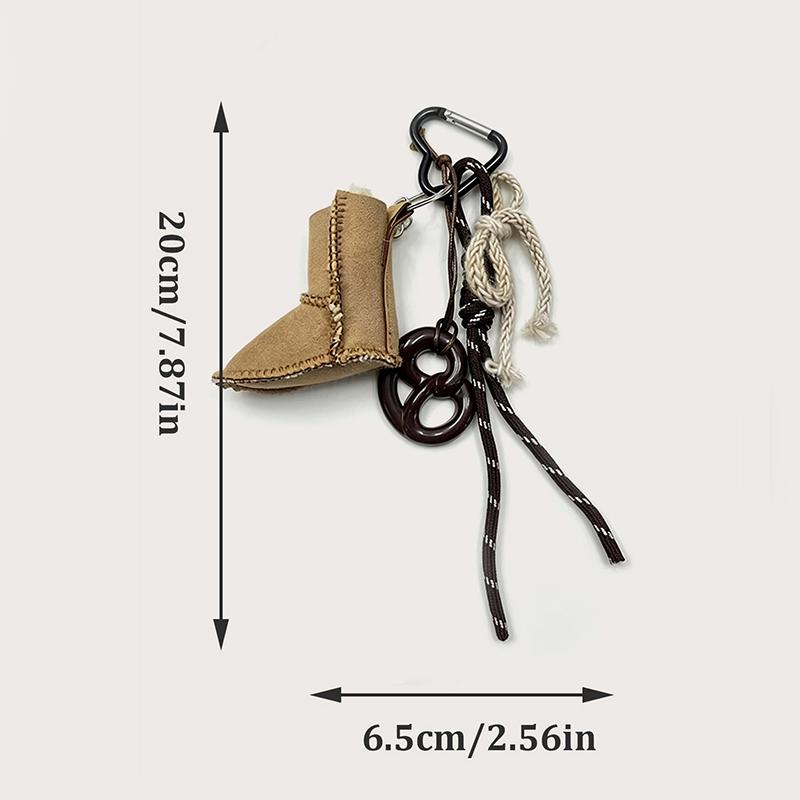 Yogodlns Cute Snow Boots Phone Bag Pendant Chain Accessories Aesthetic Shoes Heart Shape Decoration Charm Keychain Gift
