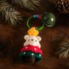 Mini Sock Ornament Yarn Crochet Christmas Keychain with Bell, Handmade Tree Hat Glove Wreath Winter Season Gift Key Ring Pendant, Holiday Bag