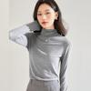 Women's Lightweight Silky High Neck Wool Blend Long Sleeve T-Shirt - Autumn Collection
