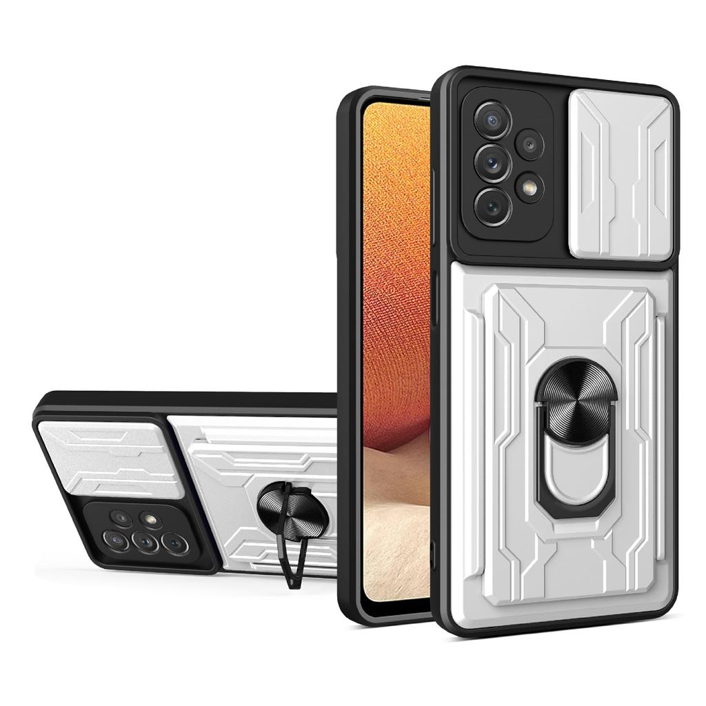 For Samsung Galaxy A23 5G (Global Version)/A23 4G Case PC + TPU Kickstand Phone Back Cover with Camera Slider