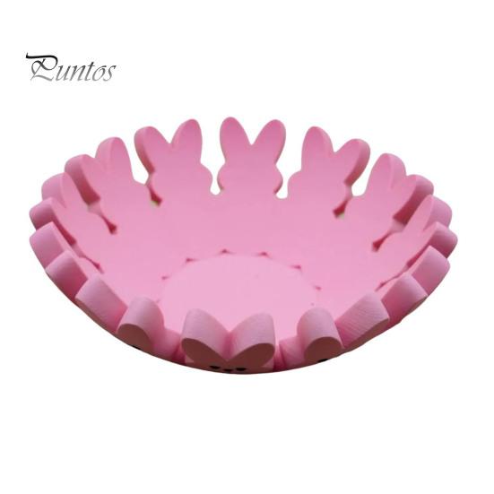 

Поднос для конфет в виде розового кролика для пасхальных украшений. Праздничная подарочная корзина в виде кролика для пасхальных подарков. Домашний декор для семьи. S