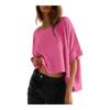 Casual Loose Fit T Shirt With Batwing Sleeves And Splice Detailing For Everyday Wear