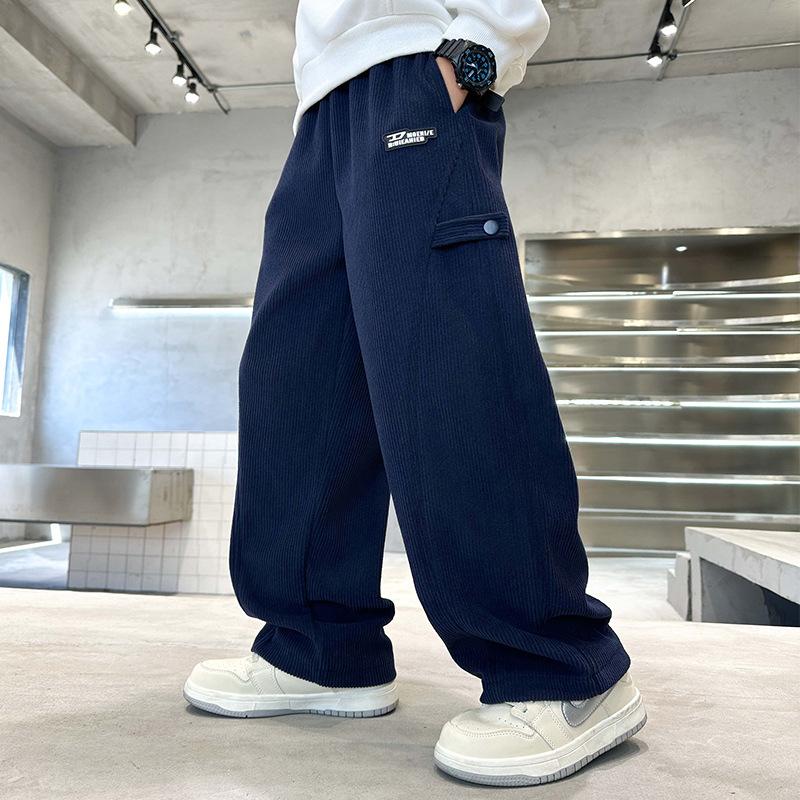 Boys’ Trousers – New Arrival: Children’s Sports Trousers, Straight-leg Trousers for Older Children, Autumn/Winter Corduroy Casual Trousers
