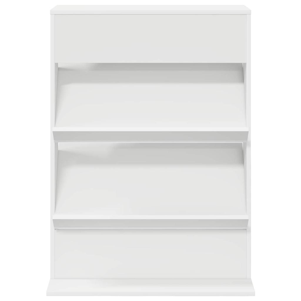 Magazine Shelf with Shelves White 70 x 41 x 96 cm Engineered Wood