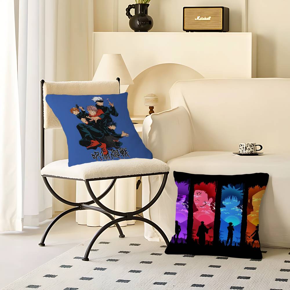 Anime J-Jujutsu-Kaisen Pillow Case Throw Pillow Chair Seat Cushion Nap Pillows Chair Cushion Seat Soft Pad Pillow Sofa Cushion
