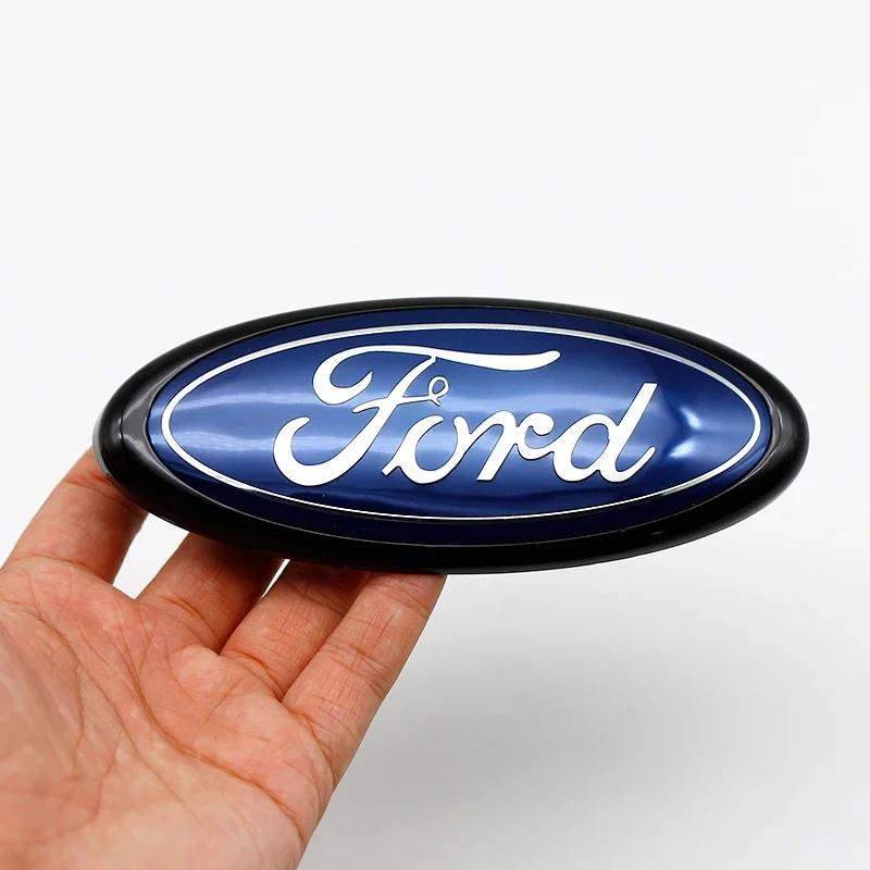 Nuevo Pegatina de Coche 2026 Para Ford ABS 14.5 Logo Frontal Capó Delantero del Coche Insignia Trasera del Maletero Pegatina Para Ford Mondeo Focus Fusion MK2